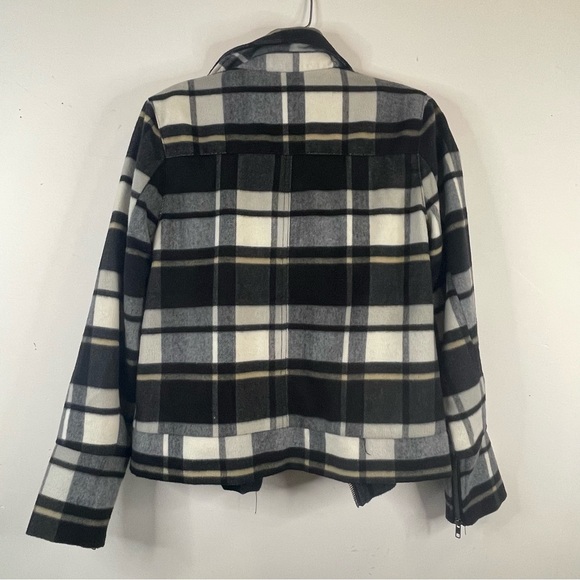Hurley Plaid Peacoat full zip size Medium black and white lined jacket - Picture 2 of 7